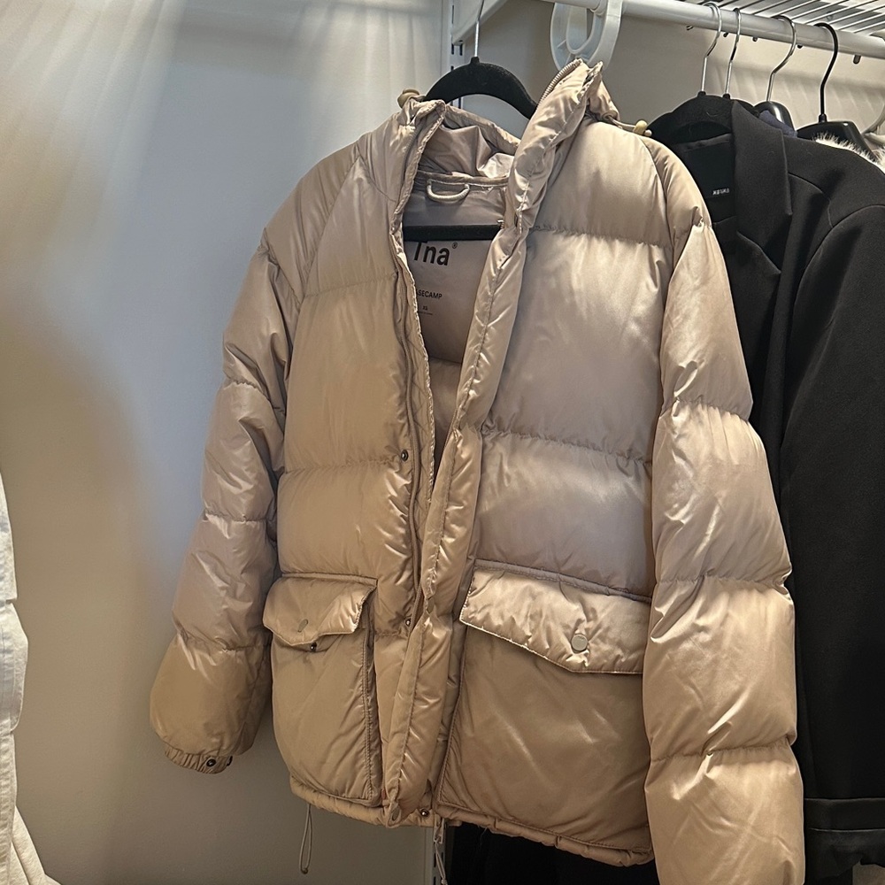 Aritzia TNA Beige Puffer Jacket
